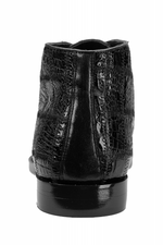 Belvedere Racer Patchwork Caiman Boots Black