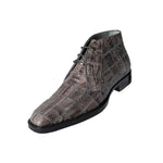 Belvedere Racer Patchwork Caiman Boots Gray