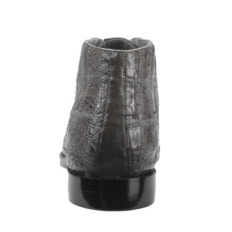 Belvedere Racer Patchwork Caiman Boots Gray