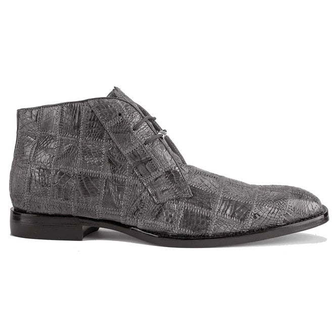 Belvedere Racer Patchwork Caiman Boots Gray