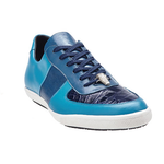 Belvedere Rana Crocodile & Calfskin Sneakers Baby Blue / Navy