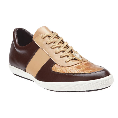 Belvedere Rana Crocodile & Calfskin Sneakers Brown / Taupe