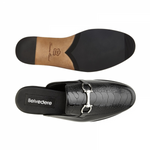 Belvedere Ray Ostrich Leg & Calfskin Sandals Black