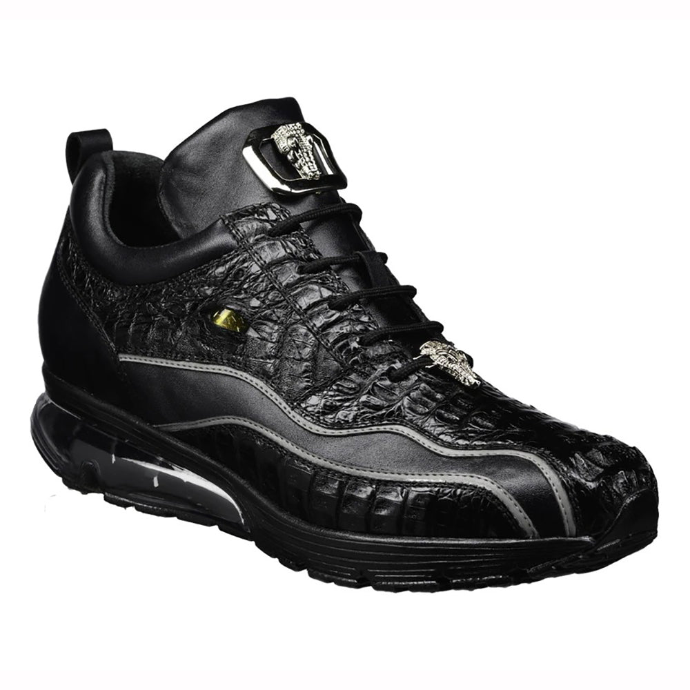 Belvedere Rexy Hornback Crocodile and Calfskin Sneakers Black