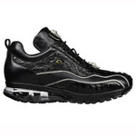 Belvedere Rexy Hornback Crocodile and Calfskin Sneakers Black
