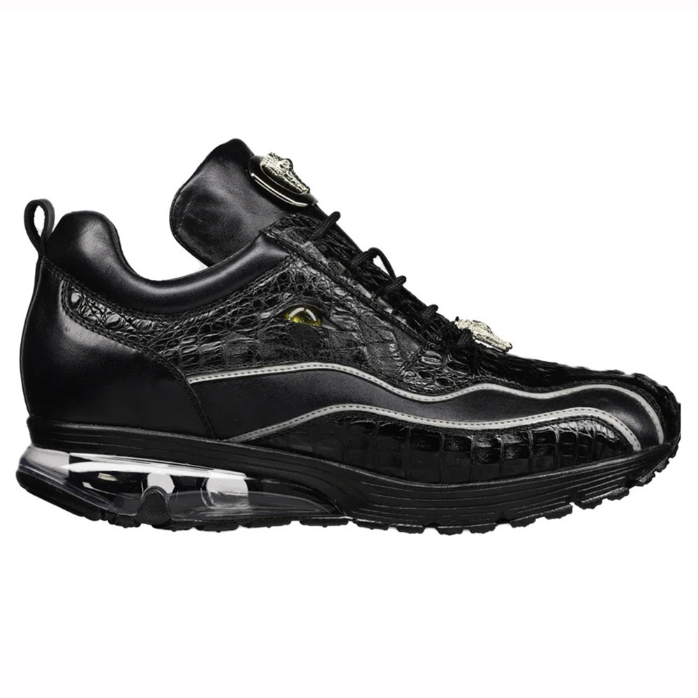 Belvedere Rexy Hornback Crocodile and Calfskin Sneakers Black