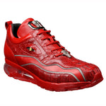 Belvedere Rexy Hornback Crocodile and Calfskin Sneakers Red