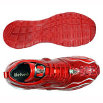 Belvedere Rexy Hornback Crocodile and Calfskin Sneakers Red