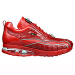 Belvedere Rexy Hornback Crocodile and Calfskin Sneakers Red