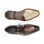Belvedere Roberto Ostrich & Crocodile Derby Shoes Brown / Tobacco
