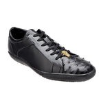 Belvedere Rocco Ostrich & Calfskin Sneakers Black