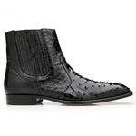 Belvedere Roger Genuine Ostrich Quill Chelsea Boots Black