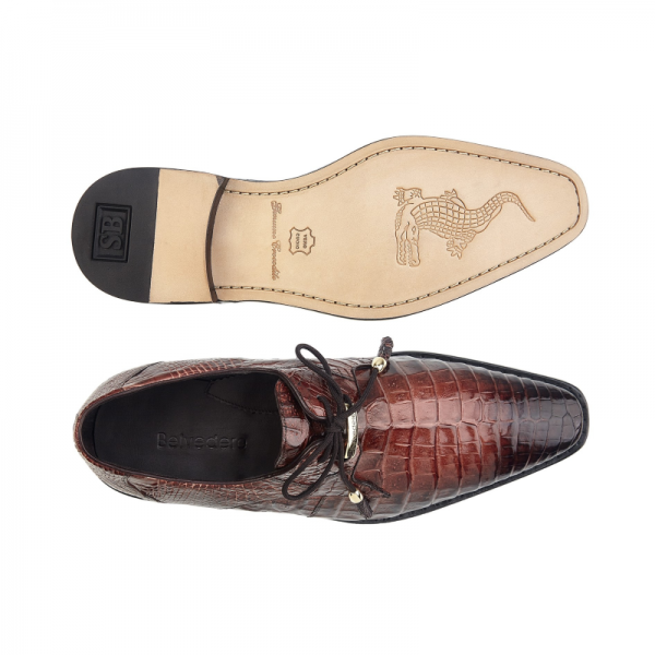 Belvedere Rome Crocodile Shoes Antique Almond