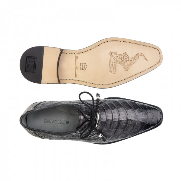 Belvedere Rome Crocodile Shoes Antique Gray