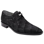 Belvedere Rome Suede Alligator Shoes Black