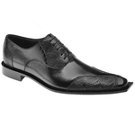 Belvedere Rosso Lizard & Calfskin Oxfords Black