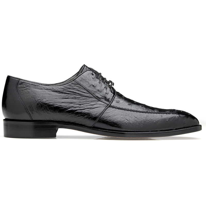 Belvedere Rovigo Ostrich Dress Shoes Black