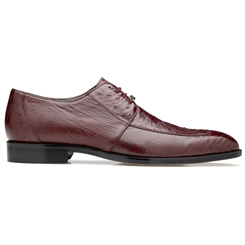 Belvedere Rovigo Ostrich Dress Shoes Burgundy
