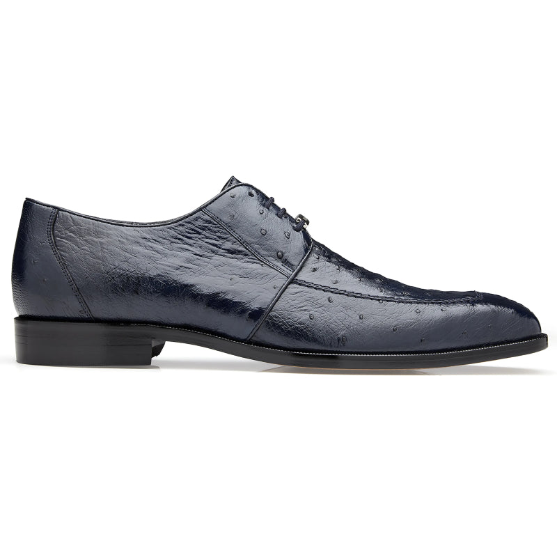 Belvedere Rovigo Ostrich Dress Shoes Navy