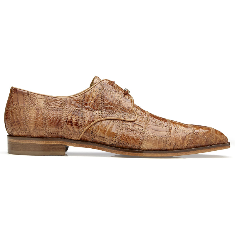 Belvedere Sabato Caiman Patchwork Dress Shoes Honey