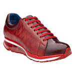 Belvedere Sacco Genuine Ostrich / Quilted Italian Calfskin Sneakers Burgundy/Cherry