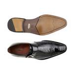 Belvedere Salinas Ostrich Monk Strap Shoes Black