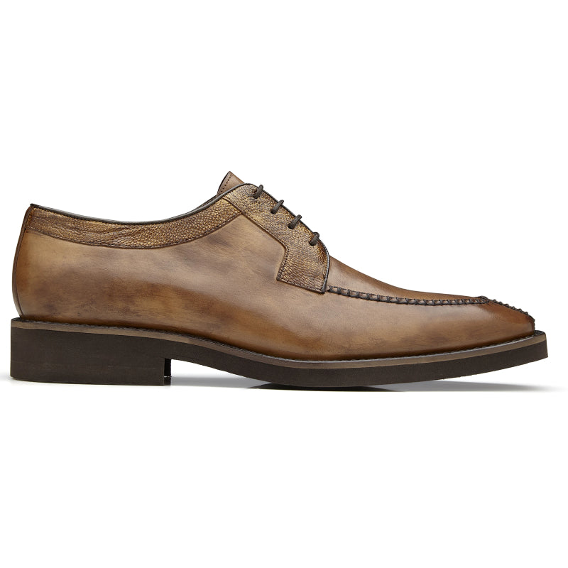 Belvedere Samuel Ostrich & Calf Dress Shoes Antique Almond