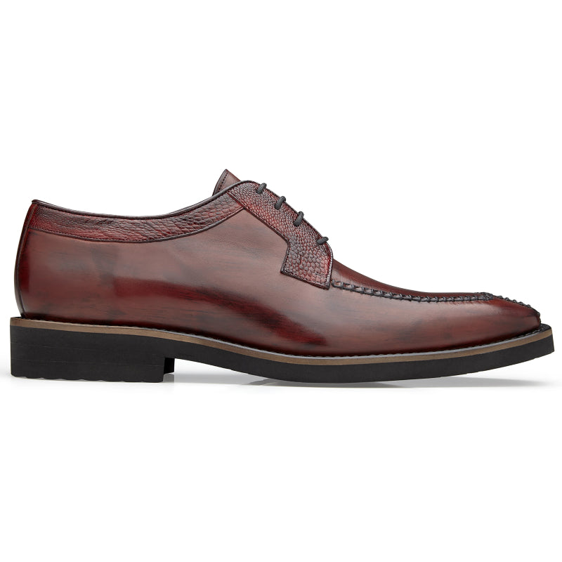 Belvedere Samuel Ostrich & Calf Dress Shoes Antique Wine Safari