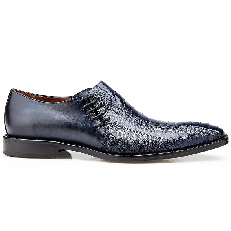 Belvedere Savana Ostrich & Calf Loafers Antique Navy