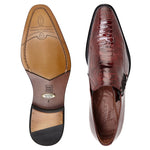 Belvedere Savana Ostrich & Calf Loafers Antique Wine