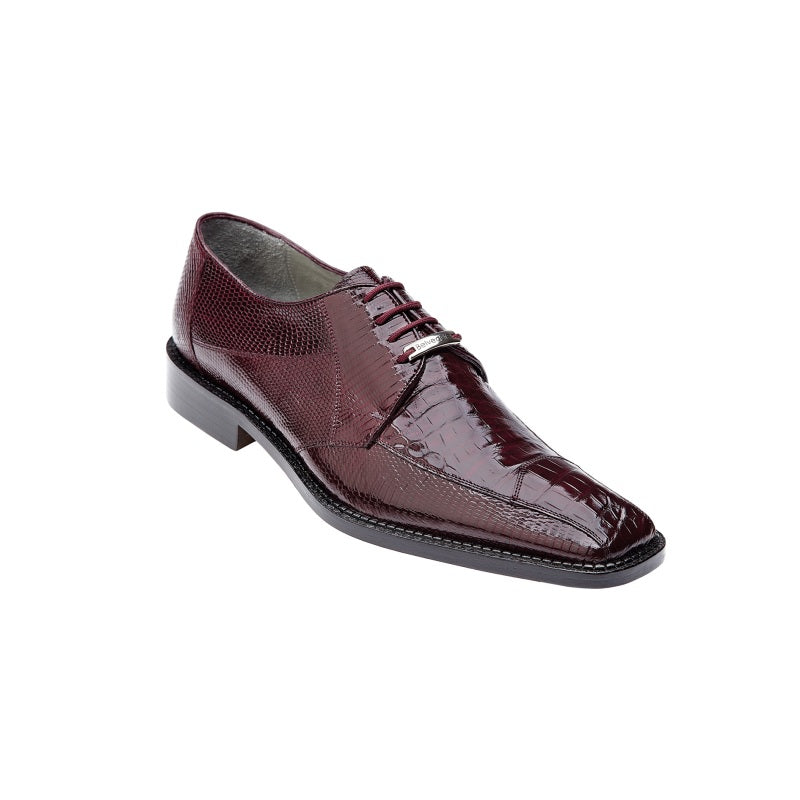 Belvedere  Alcamo Alligator & Lizard Lace Up Shoes Bordeaux