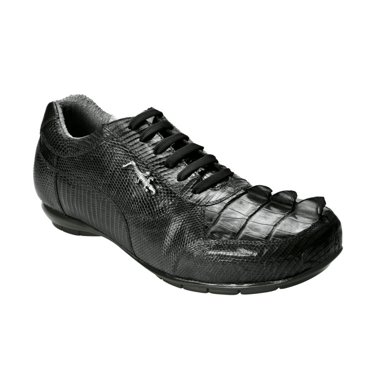 Belvedere Cresta Hornback & Lizard Sneakers Black
