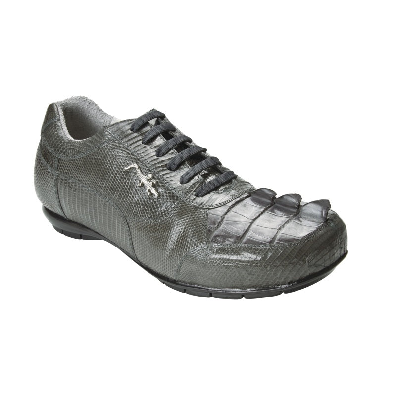 Belvedere Cresta Hornback & Lizard Sneakers Gray