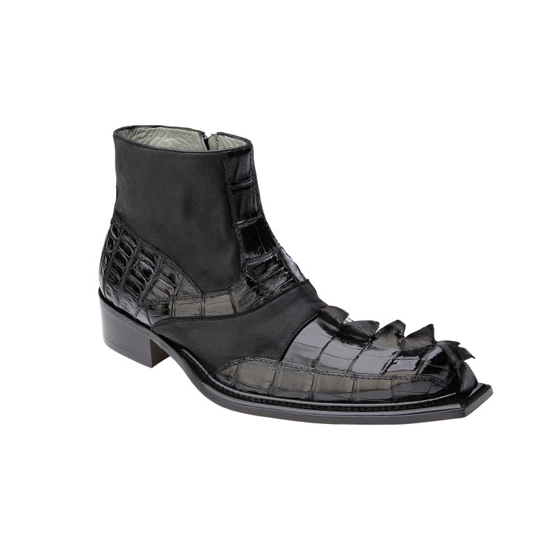 Belvedere Drago Hornback & Calfskin Boots Black