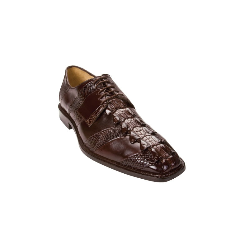 Belvedere Fabrizio Calfskin/Lizard/Croc Shoes Brown