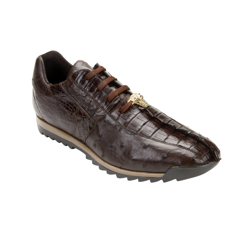 Belvedere Forte Hornback & Ostrich Sneakers Brown