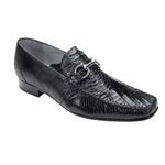 Belvedere Italo Crocodile & Lizard Bit Loafers Black Sale