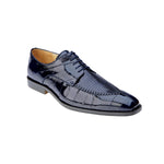 Belvedere Luigi Eel & Lizard Lace Up Shoes Navy