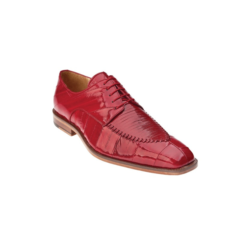 Belvedere Luigi Eel & Lizard Lace Up Shoes Red