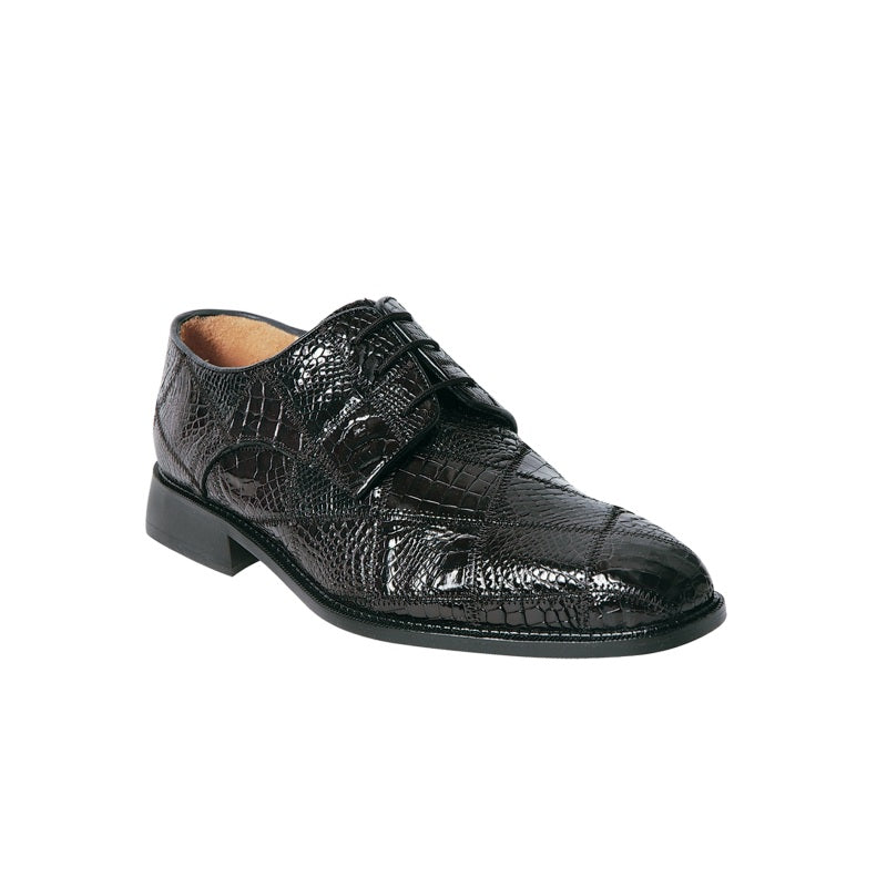 Belvedere Mario Crocodile Patchwork Shoes Black