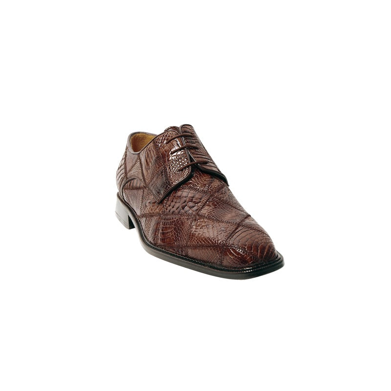 Belvedere Mario Crocodile Patchwork Shoes Brown