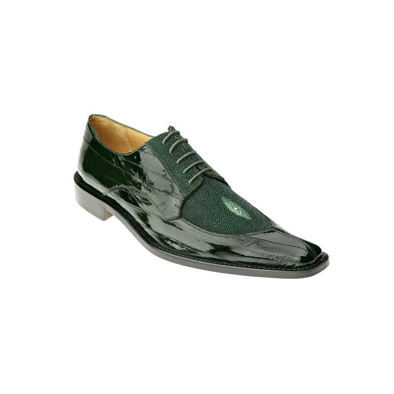 Belvedere Milan Eel/Stringray Shoes Emerald