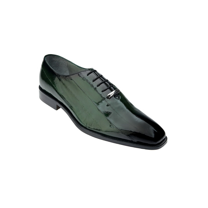 Belvedere Stella Eel Lace Up Shoes Antique Olive Green