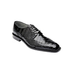 Belvedere Venice Crocodile Wing Tip Shoes Black