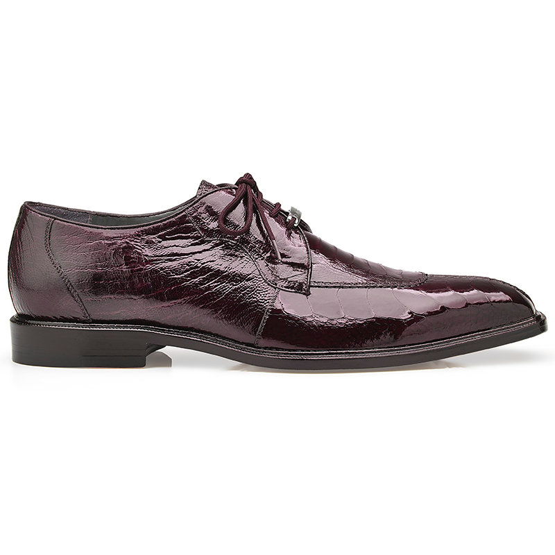 Belvedere Siena Ostrich Lace Up Shoes Burgundy