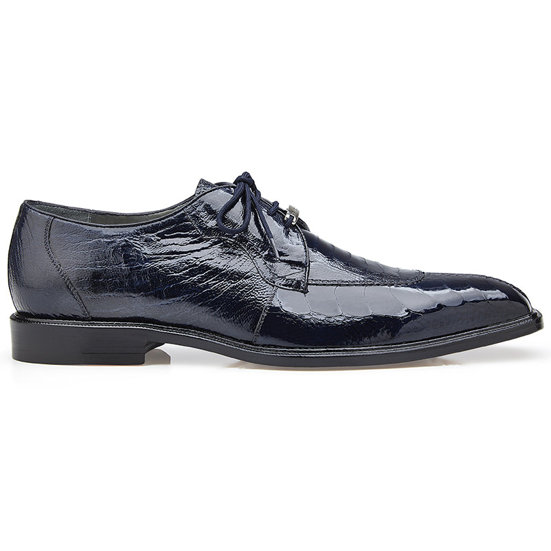 Belvedere Siena Ostrich Lace Up Shoes Navy