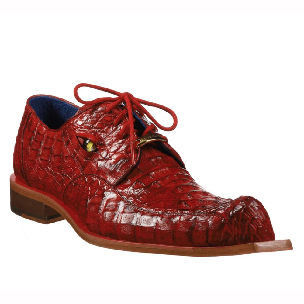 Belvedere Simon Caiman Crocodile Shoes Antique Cherry