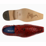 Belvedere Simon Caiman Crocodile Shoes Antique Cherry