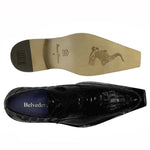 Belvedere Simon Caiman Crocodile Shoes Black