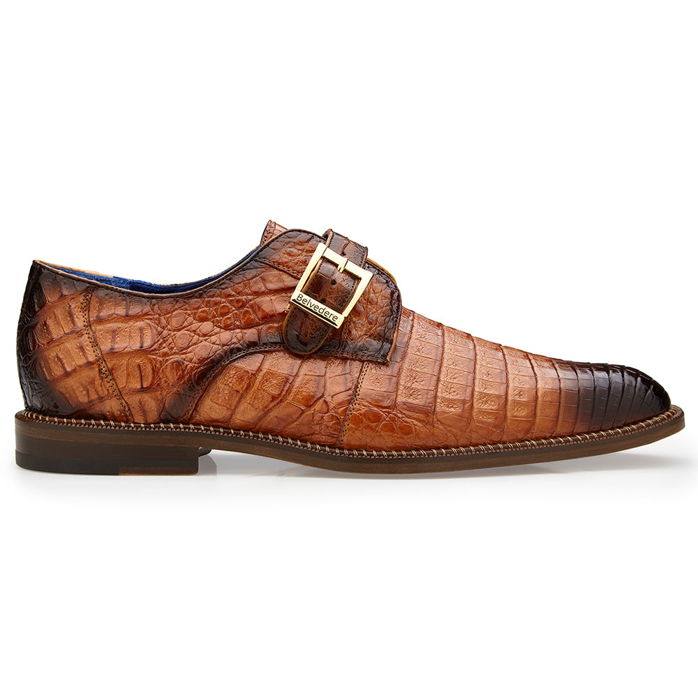 Belvedere Spencer Caiman Crocodile Shoes Antique Sport